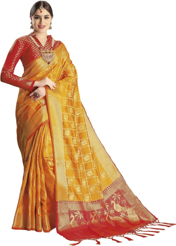 Buy Ethnic Junction Woven Banarasi Silk ...